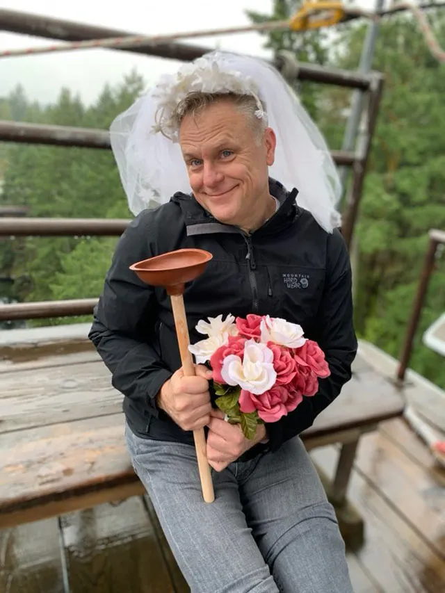 Plunger and flowers